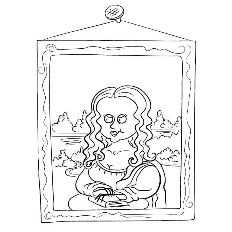 Frensis Teplo illustration cartoon Mona Lisa